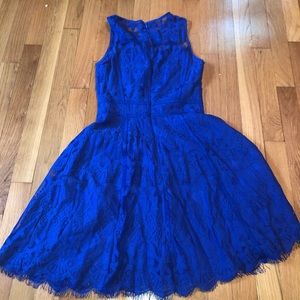 Blue lace fit and flare dress from Nordstrom